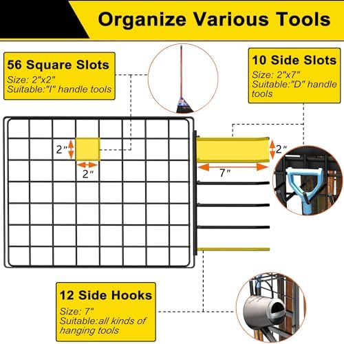 GIOTORENT 6 Tier Garden Tool Organizer, Garage Storage and Organization, Meta...