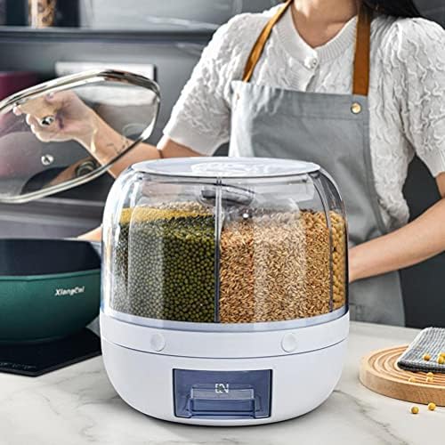 Dry Grain & Rice Storage Container - 12L Separate Rice Bucket Cereal Disp...