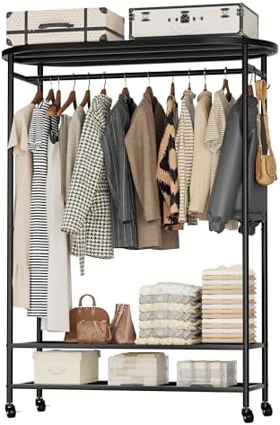 BACEKOLL Heavy Duty Clothes Rack Rolling Hanging Portable Closet 380LBS