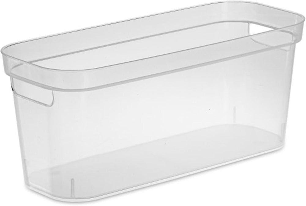 Sterilite 6.25x6.25x15 Inch Narrow Modern Storage Bin w/ Comfortable Carry Th...