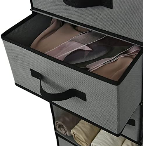 GRANNY SAYS Hanging Closet Organizer, 5 Drawers, 6 Shelves, 6 Pockets, Gray