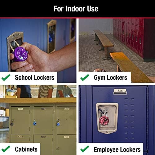 Master Lock 1533TRI Locker Lock Mini Combination Padlock, 3 per pack, Colors ...