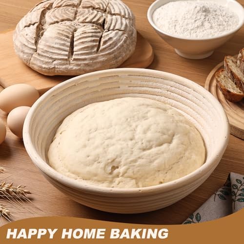 Banneton Bread Proofing Basket Set of 4PCS 6 Inch Mini Round Sourdough Dough ...