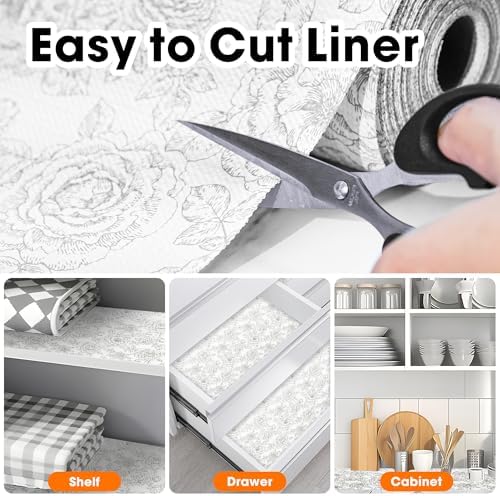 Drawer and Shelf Liner for Kitchen Cabinets Non-Adhesive Non-Slip