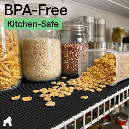 GORILLA GRIP Shelf Liner, Non-Adhesive Cabinet Liners, 20"x20' Jet B...