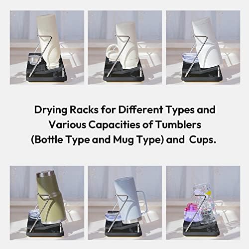 carrotez Bottle Drying Rack with Drain Tray, Black