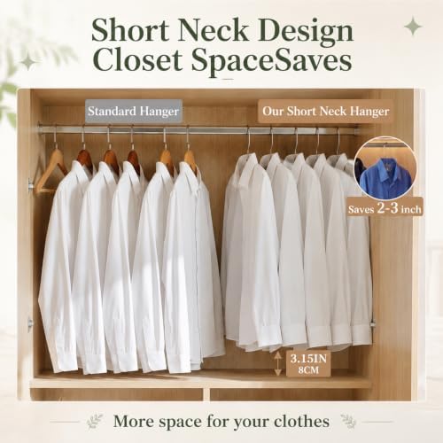 LemonRoad 24 Pcs Crystal Clear Plastic Short Neck Hangers for Clothes Bulk