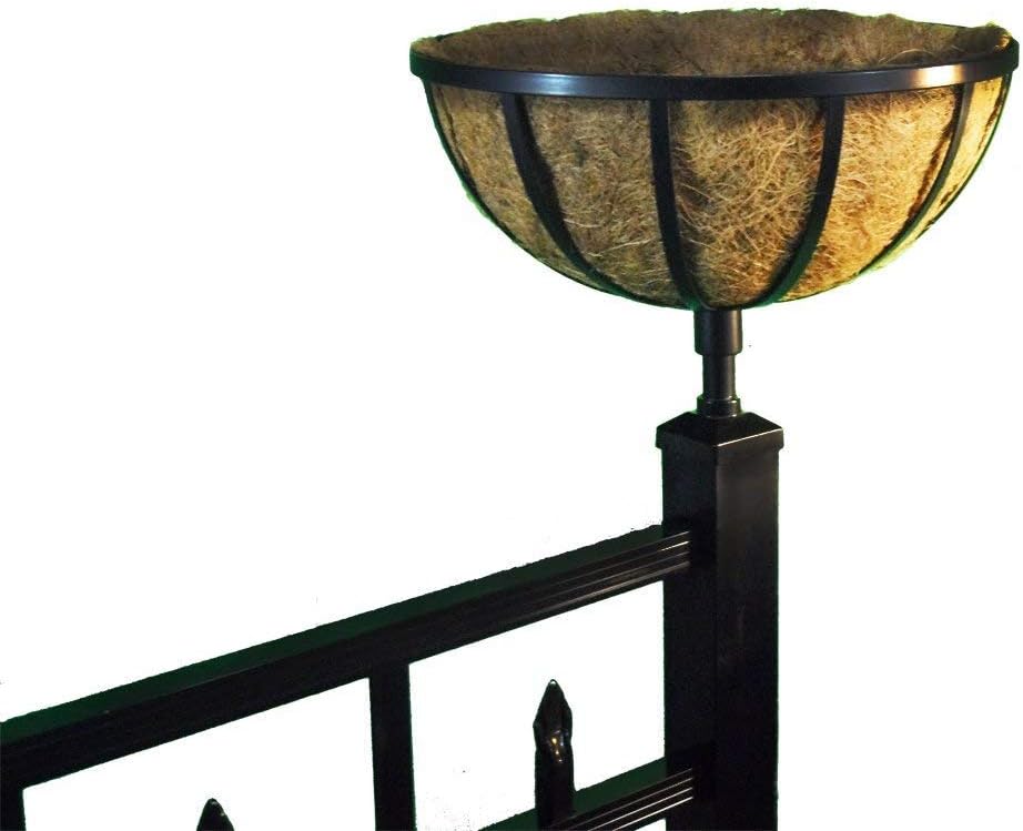 TP-PB142 14 inch Planter Basket for a Deck Railing or Fence Post (2 inch x 2 ...