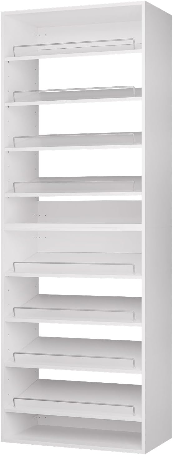 ROOMTEC Modular Closet System, 25.5" Shoe Shelf Closet Tower Wall-Mounte...