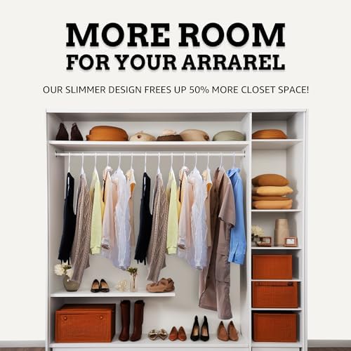 Our Modern Space 100 Pack Plastic Hanger for Shirt Pants Coats Dresses Skirts...