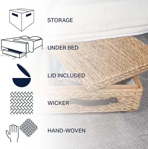 happimess Chett Underbed Storage Bin Wheels 26", Natural