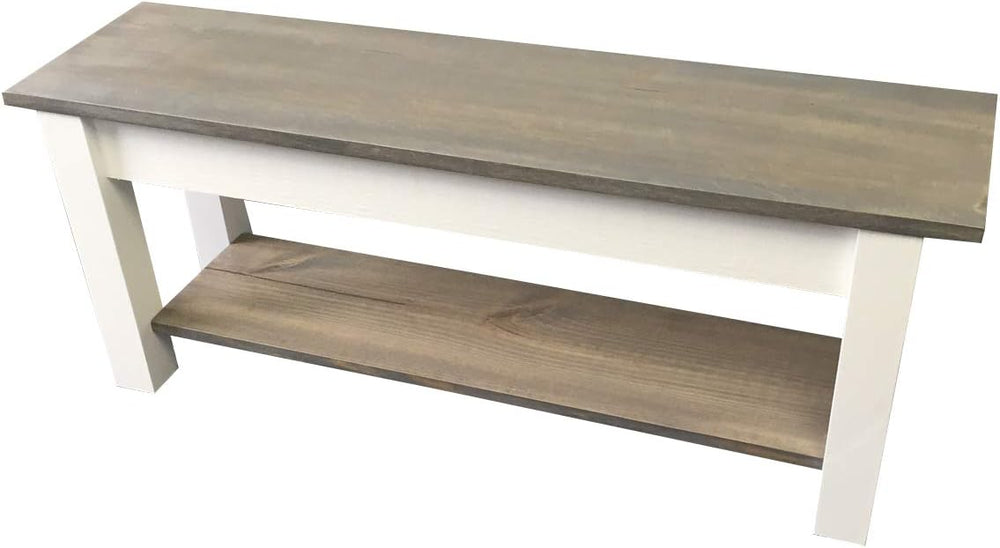 Cottage Bench with Shelf (72)