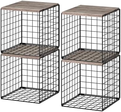 CHOEZON 4-Tier Closet Organizers and Storage, Stackable Storage Bin Baskets w...