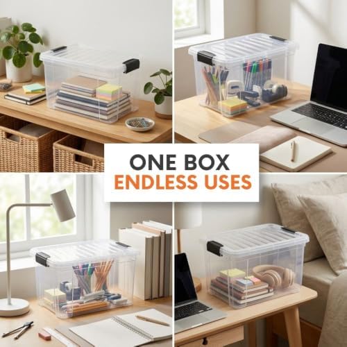 Superio 2.5 Quart Clear Plastic Storage Boxes with Lids, Stackable Organizer ...