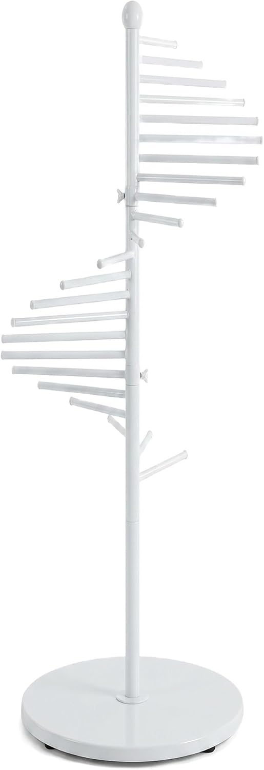 67" Freestanding Spiral Scarf Organizer - 30 Rods Metal Holder, Space Sa...