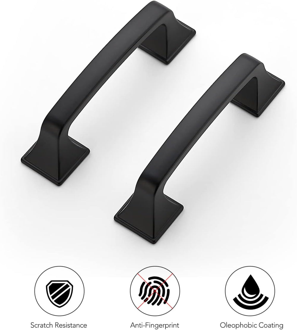 Ravinte Matte Black Square Foot Arch Cabinet Pulls 3 Inch 30 Pack