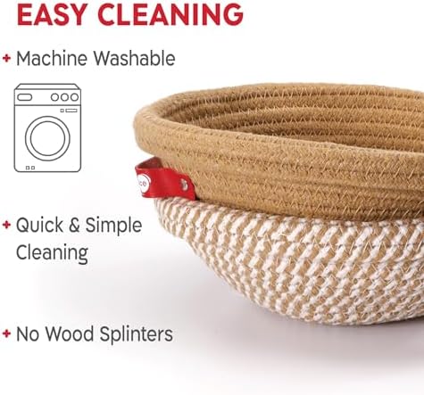 KneadAce Cotton Rope Banneton Bread Proofing Basket Set, 2 x Round Bread Bask...