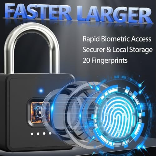 Fingerprint Padlock with Code, Combination Lock for Locker with Bluetooth APP...