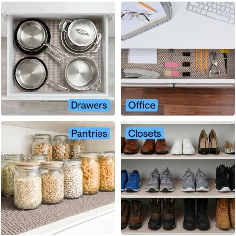 GORILLA GRIP powerGRIP Drawer Shelf and Cabinet Liner, 20"x20', Beige