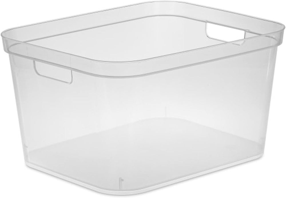 Sterilite 8.25x12.25x15 Inch Modern Polished Storage Bin w/Comfortable Carry ...
