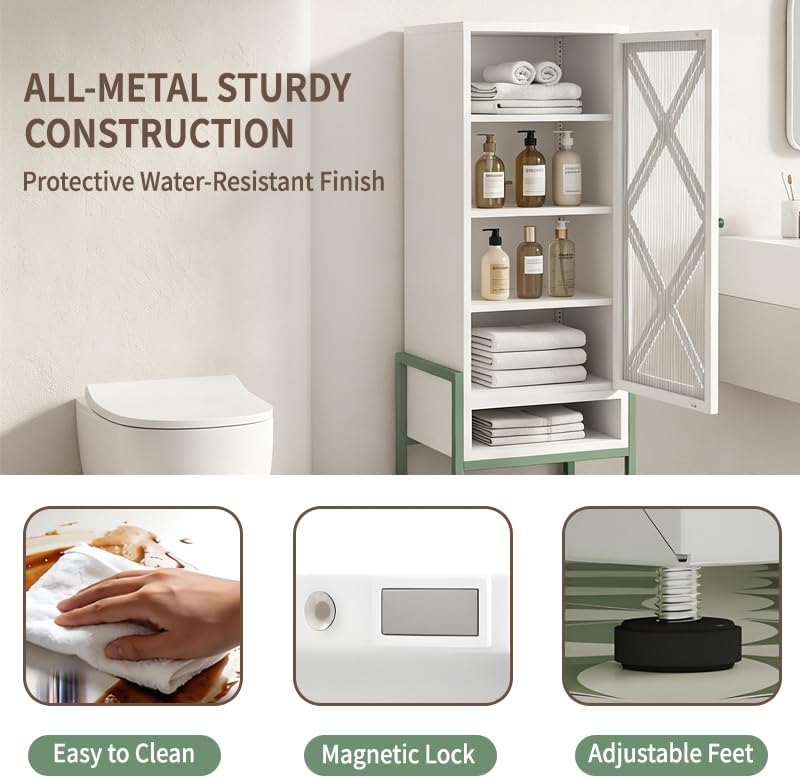 Outdoor Metal Storage Cabinet (W17.98 × D13.8 × H42.5)