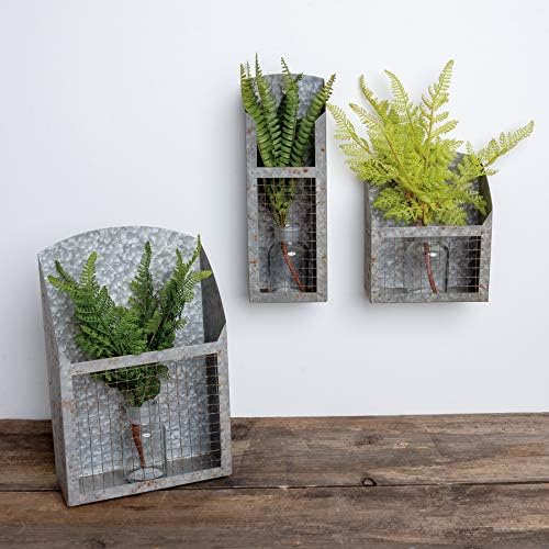 Primitives by Kathy Rustic Farmhouse Wire Bins - Handmade Galvanized Metal fo...
