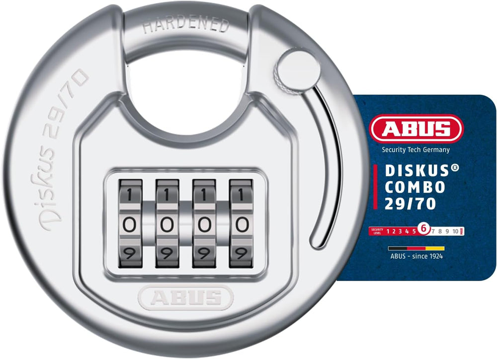 ABUS Diskus Combo 29/70 Padlock - Combination Lock with 4-Digit Combination