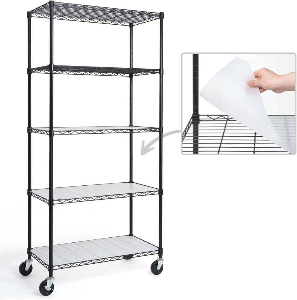 Fencer Wire NSF Commercial Heavy Duty Wire Shelving w/Wheels, Leveling Feet &...