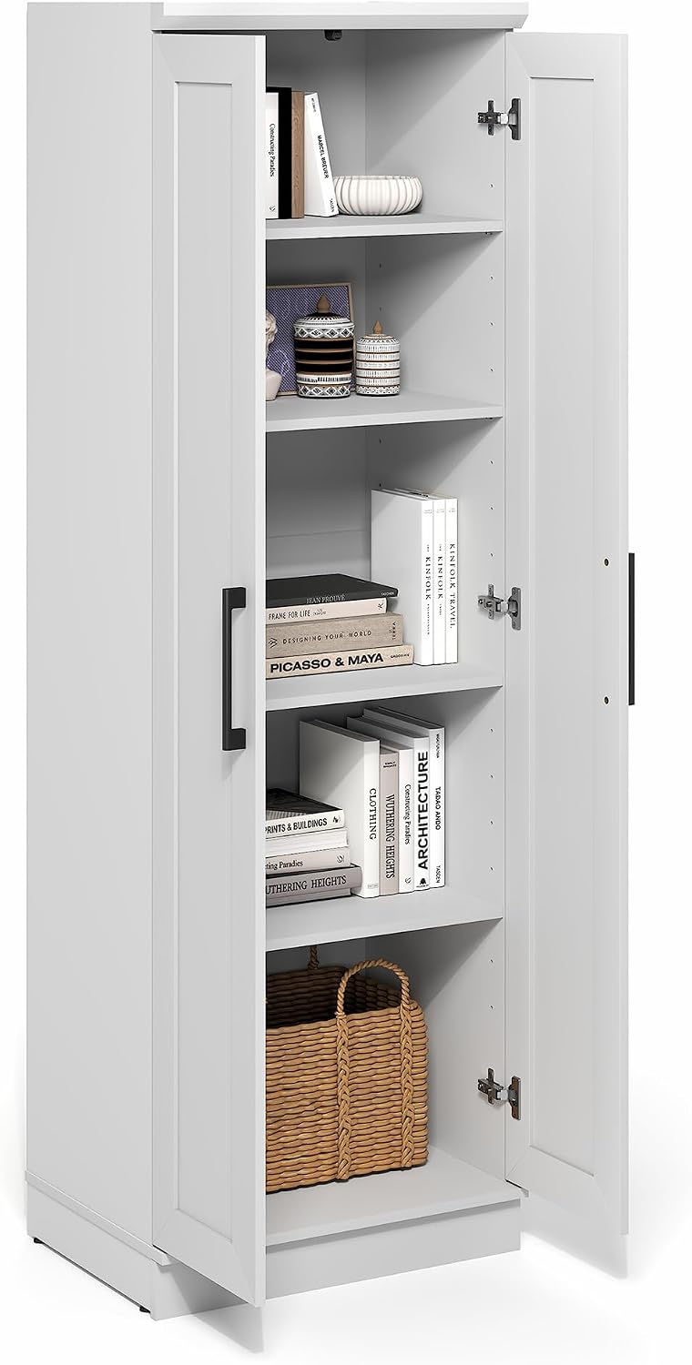 Furinno Robin Storage Cabinet, 5-Tier Pantry Cabinet with Adjustable Shelves,...