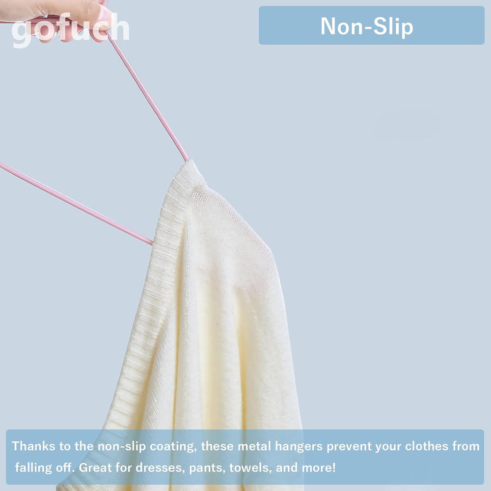Ultra-Thin Metal Hangers, 100 Pack Non-Slip PVC Coated Space Saving Clothes H...