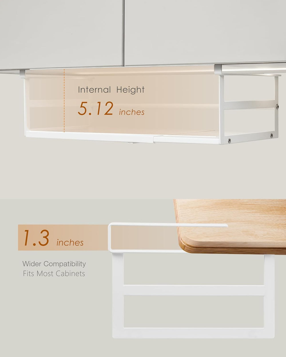 Under Shelf Storage Basket, 2-Pack Under Cabinet Shelf Organizer