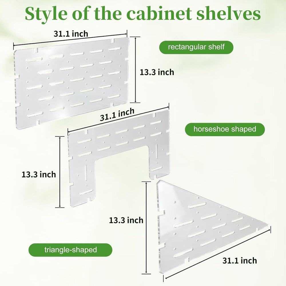 3-Pack 8mm Acrylic Shelves Compatible with IKEA MILSBO Greenhouse Cabinet