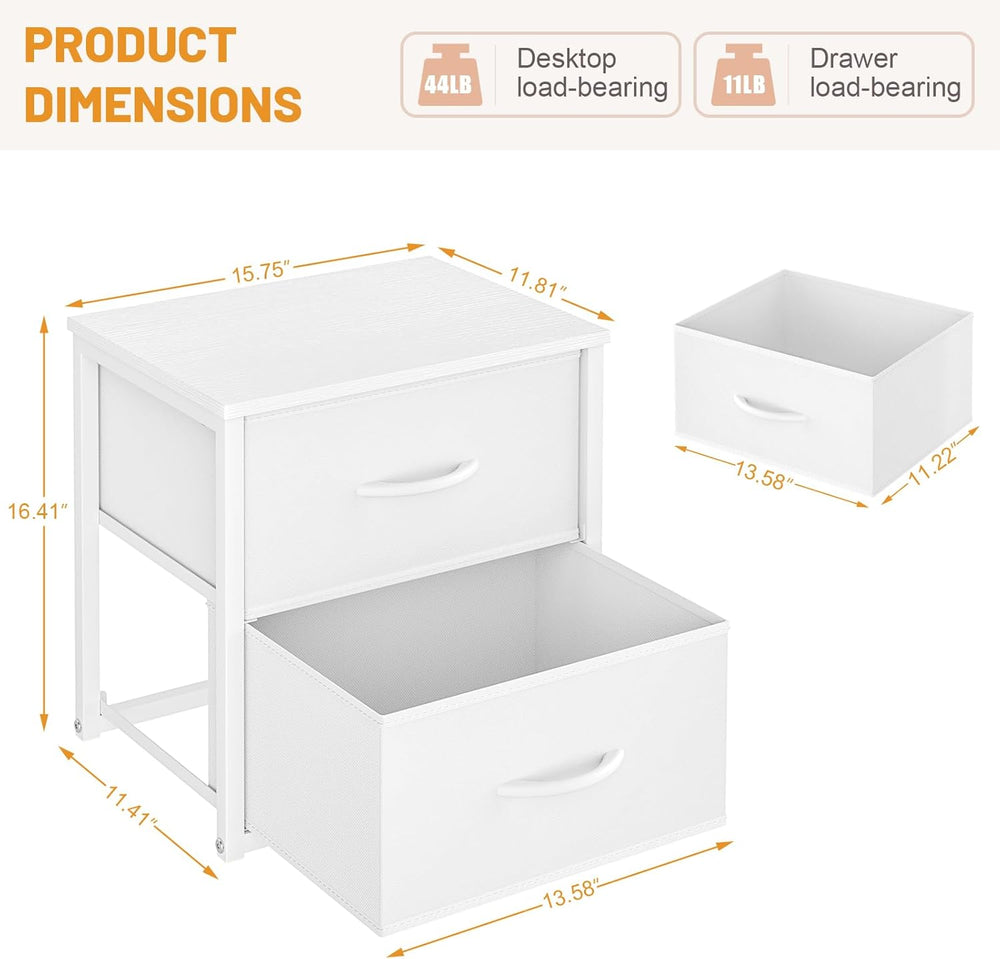 DAOUTIME 2-Pack Stackable Storage Drawers (4 Drawers Total), White Closet Org...