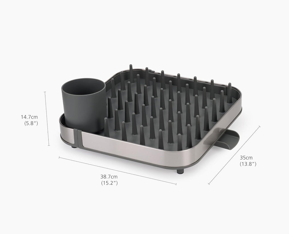 Joseph Joseph Duo Expanding Dish Drying Rack with Removable Silverware Holder...