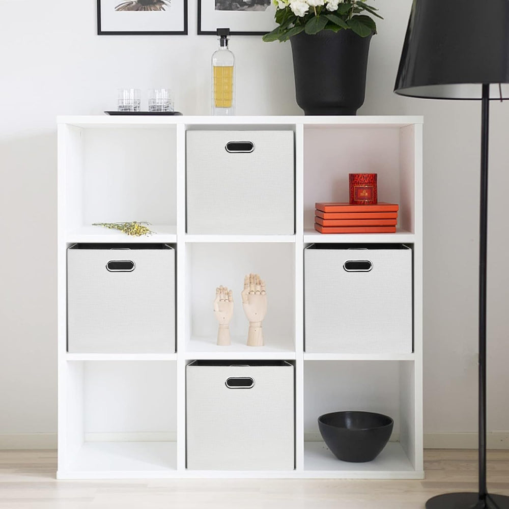 Posprica Fabric Storage Cubes, 13x13 Collapsible Storage Bins with Dual Handl...