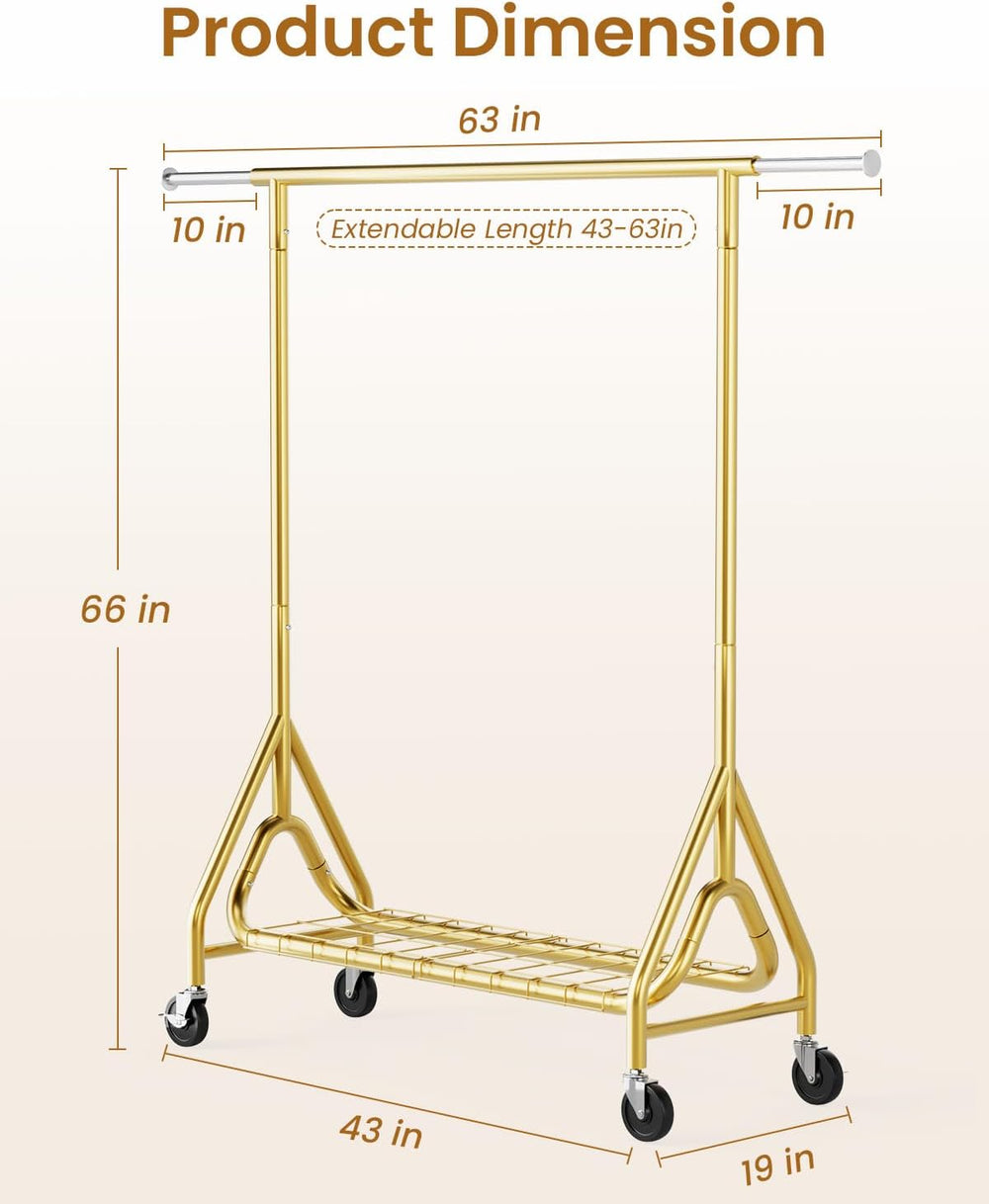 Heavy Duty Clothes Rack, Metal Clothing Rack Load 450 LBS, Rolling Coat Racks...
