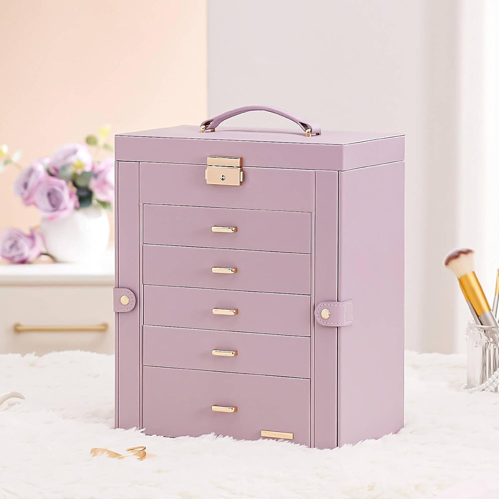 Homde Jewelry Box Large for Women: 6 Layers Organizer with 5 Drawers
