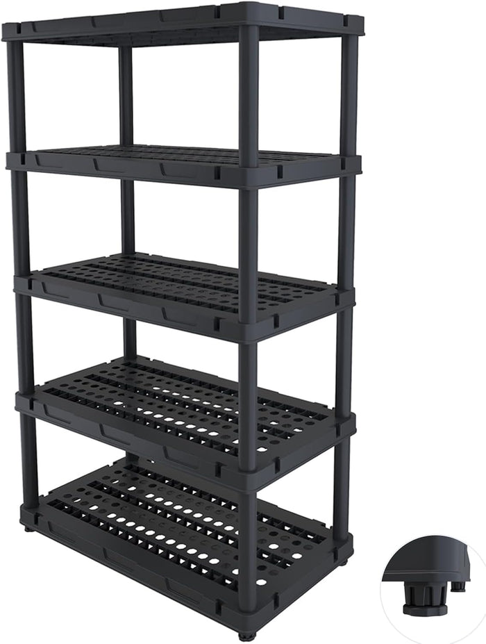 Plastic Storage Shelves, Heavy Duty Shelving Units, 700LBS