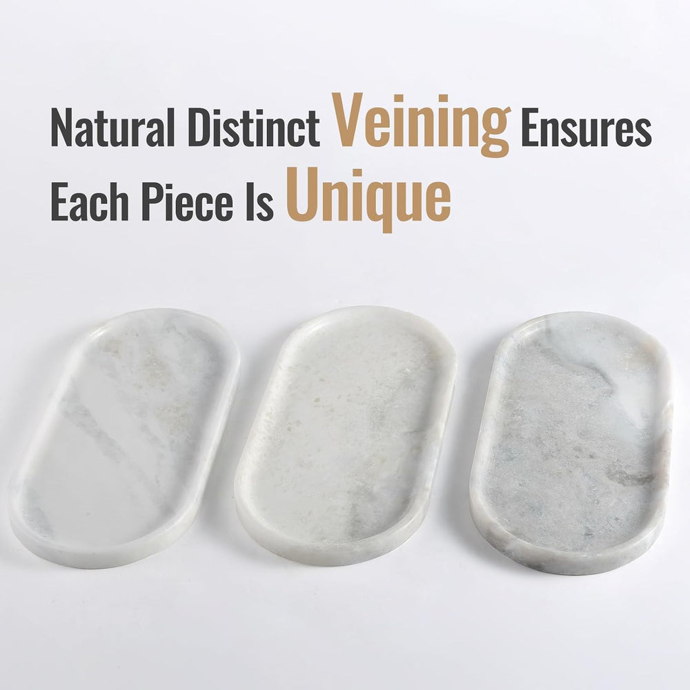 African Natural Marble Decorative Tray, 12"x6" - Countertop Organiz...
