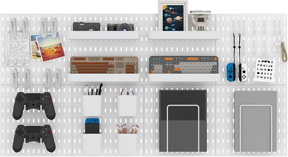 MULSAME Pegboard Combination Kit, Wall Mounted Storage Set with 8 Pegboards &...