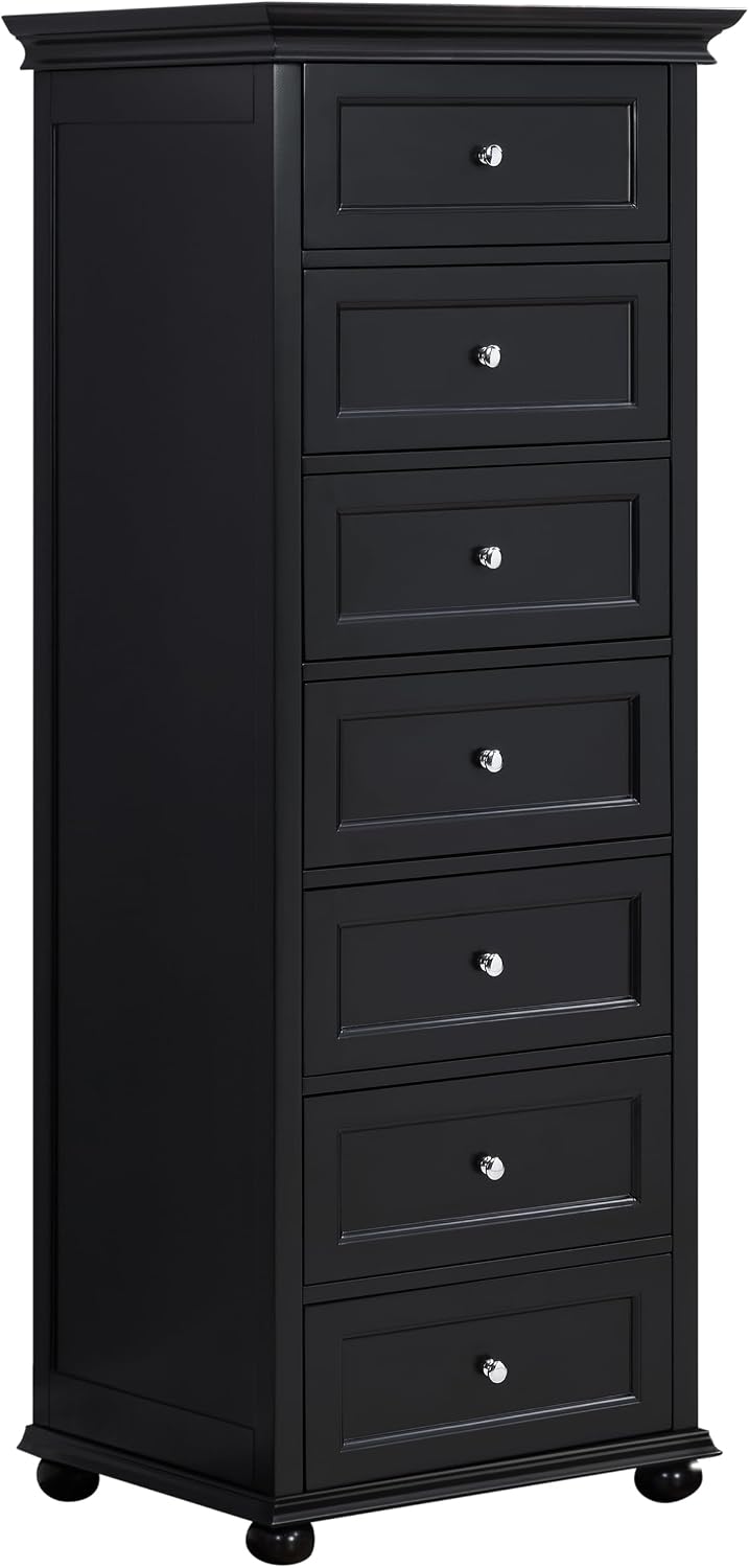Tall Black Dresser for Bedroom with 7 Drawers, 52" Tall Skinny Dresser