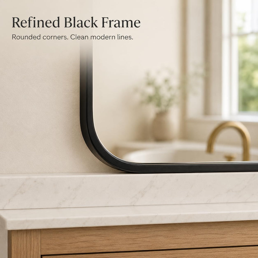 2-Pack Black Bathroom Mirrors for Over Sink 24 x 36 Inch