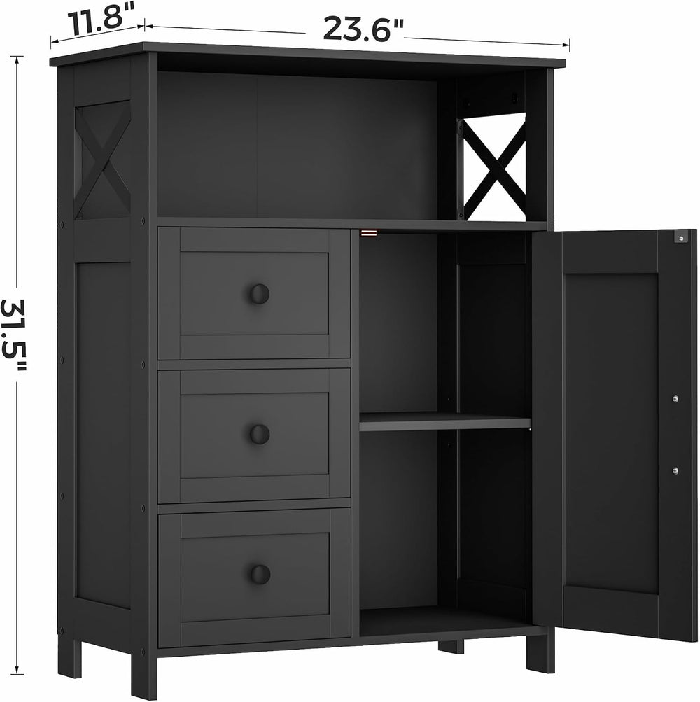 Homhedy Bathroom Storage Cabinet with 3 Drawers, Toilet Paper Cabinet