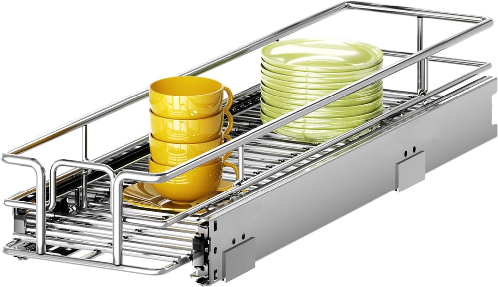 Pull Out Cabinet Organizer 5½" W x 21½" D, Heavy Duty Cabinet Pull ...