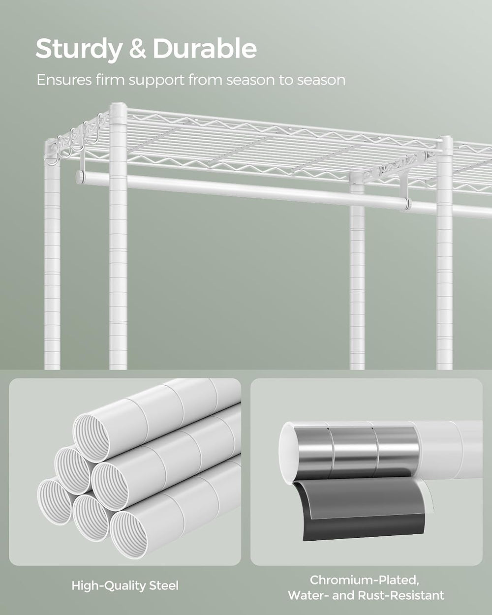 SONGMICS Closet Organizers and Storage, Clothes Rack with Shelves