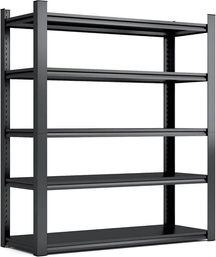 Garage Shelves, 3000Lbs Garage Shelving Heavy Duty, 5 Tier Adjustable Garage Storage Shelves Suitable for Warehouse, Basement, Workshop, Black