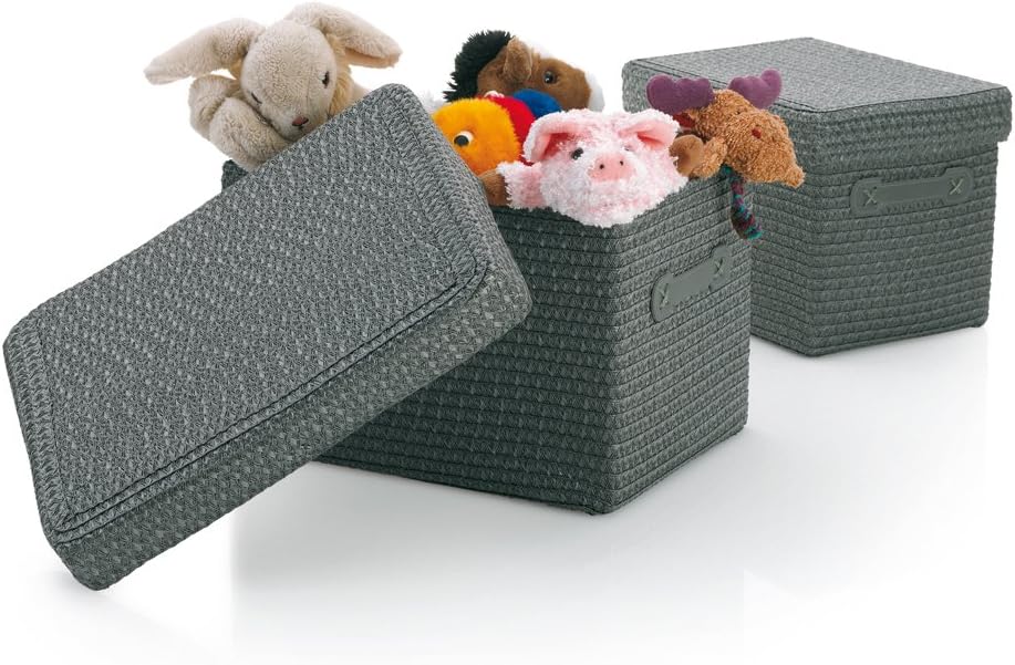 Kela Basket Set Rimossa 3 Pieces of PP Plastic in Grey, 42 x 30 x 26 cm