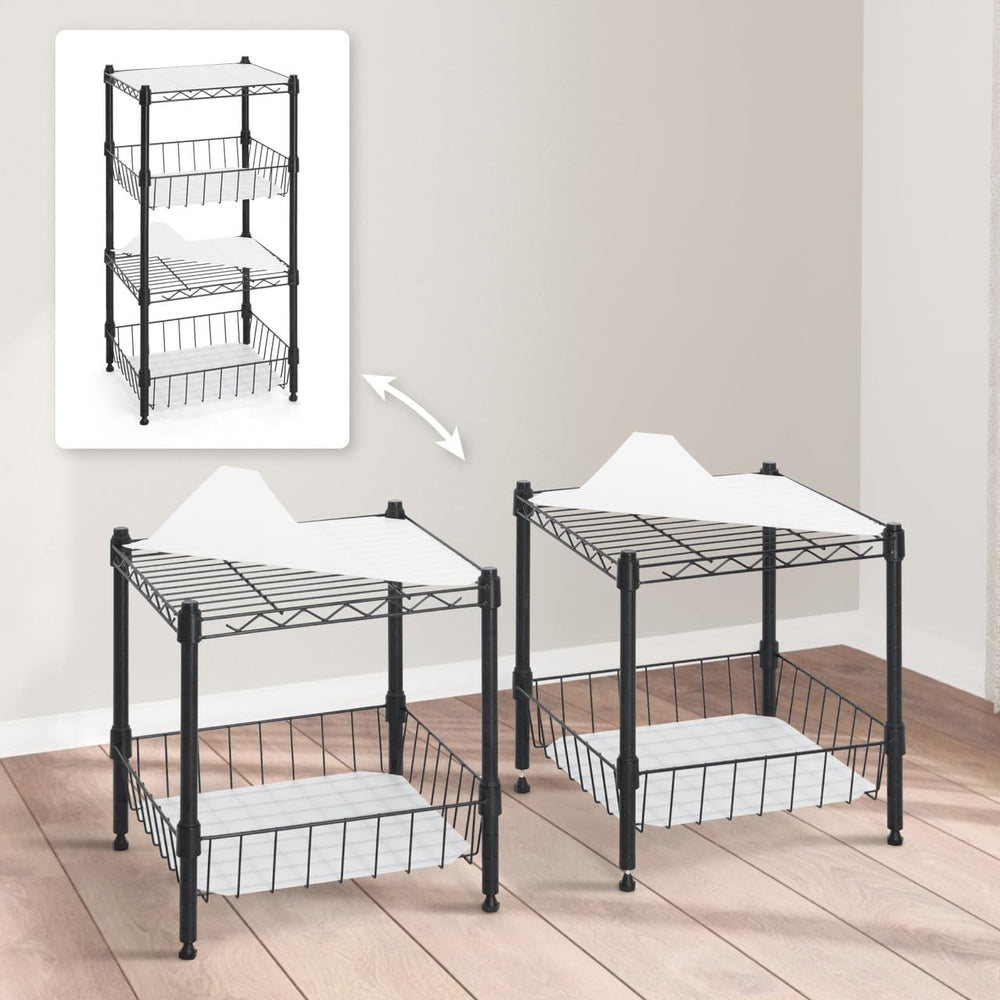 CAPHAUS NSF Wire Shelving Unit w/Baskets & Liner, Storage Rack Corner She...