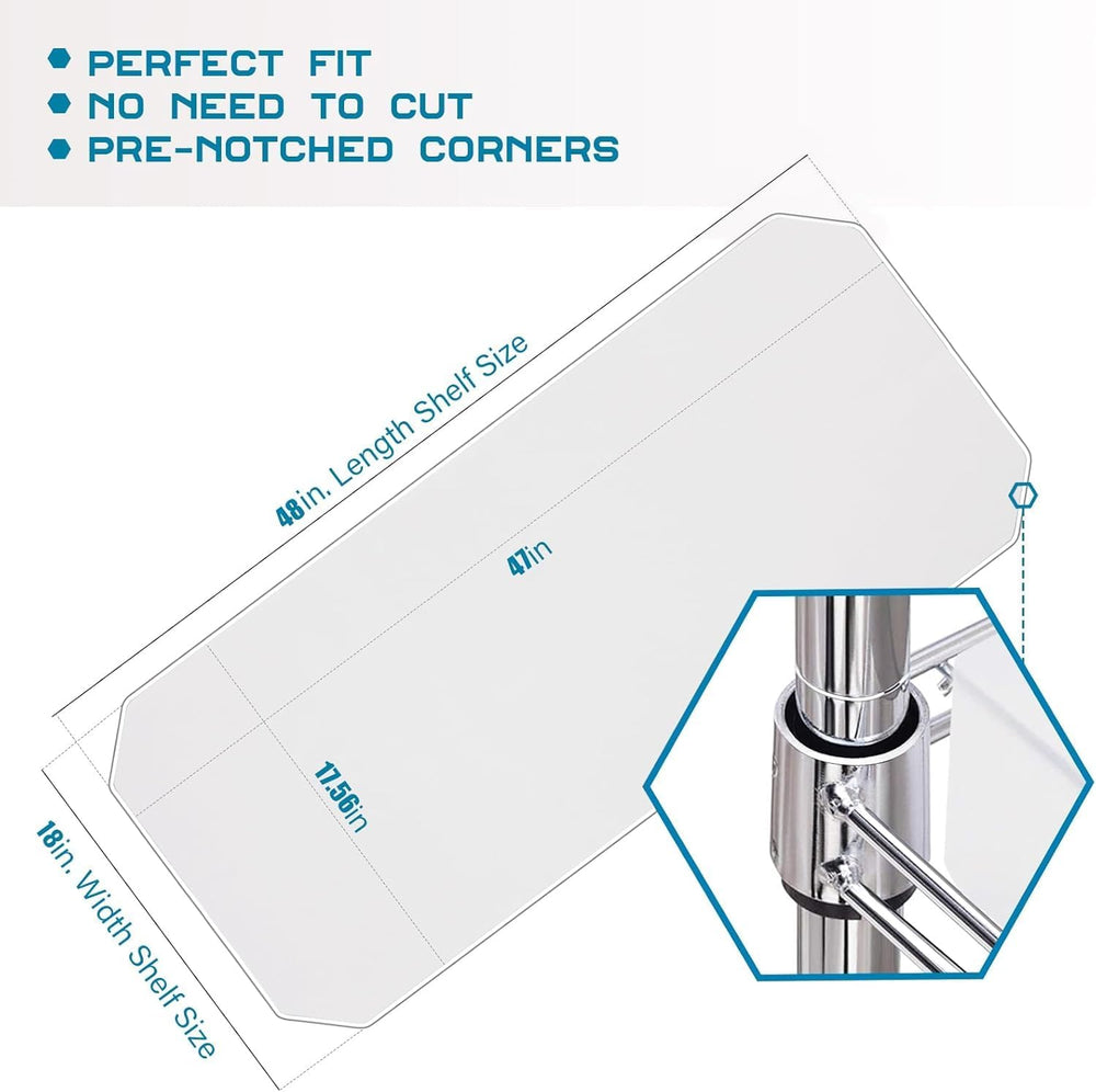 BRIAN & DANY Wire Shelf Liner, Set of 6, 18" x 48" Clear