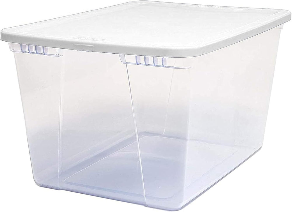 HOMZ Snaplock, Large Clear Plastic Storage Organizer Bins w/Lids, 2 Pack